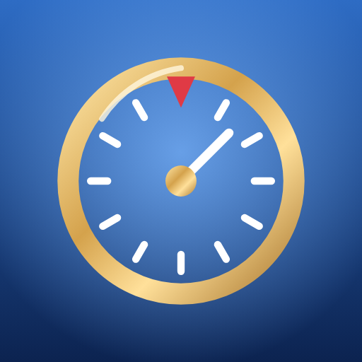 The Aneroid Press app icon: a brass gauge on a blue background